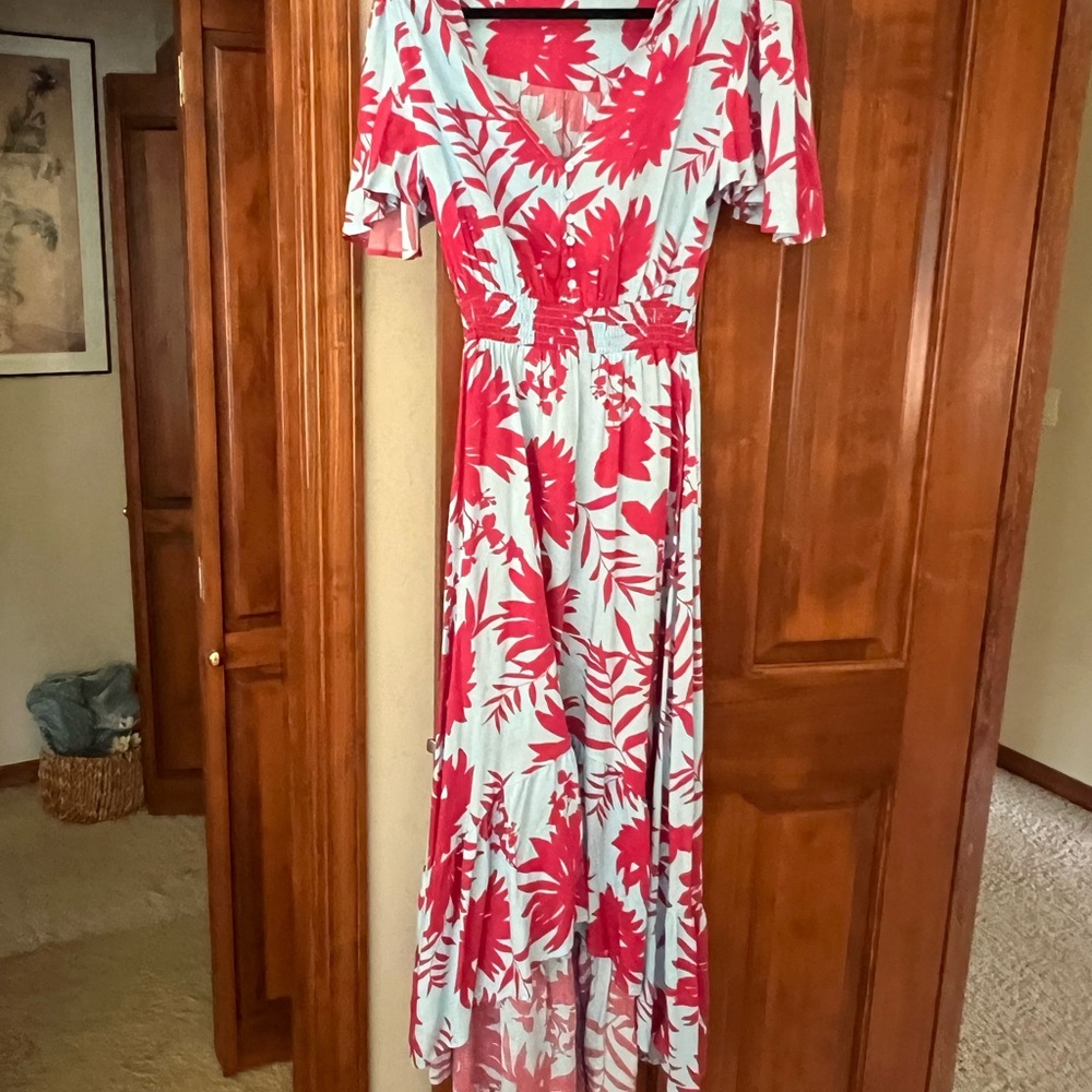Floral pink and light blue Women's Dress